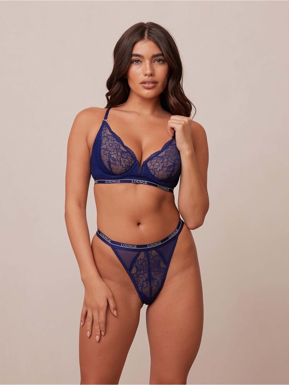 Navy LOUNGE Royal Balcony Bra
